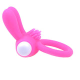 Rabbit Ears Vibrating Pink Cock Ring Clit Bunny Bullet Couples Sex Toy