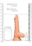 RealRock 8" Dong Realistic Penis Testicles Dildo Suction Cup Cock Skin Sex Toy