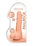 RealRock 8" Dong Realistic Penis Testicles Dildo Suction Cup Cock Skin Sex Toy
