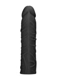 RealRock Black Penis Sleeve Realistic 7" Extension Cock Sheath Add Length Girth
