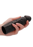 RealRock Black Penis Sleeve Realistic 7" Extension Cock Sheath Add Length Girth