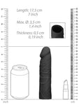RealRock Black Penis Sleeve Realistic 7" Extension Cock Sheath Add Length Girth