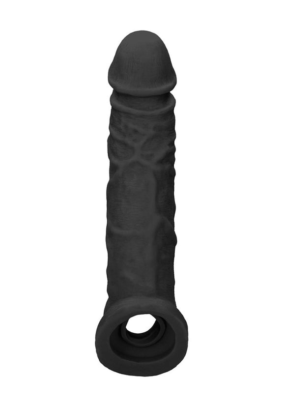 RealRock Black Penis Sleeve Realistic 8