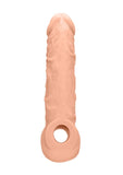 Realrock Penis Sleeve Realistic 8" Extension Cock Sheath Skin Tone Length Girth