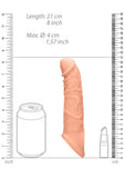 Realrock Penis Sleeve Realistic 8" Extension Cock Sheath Skin Tone Length Girth