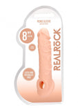 Realrock Penis Sleeve Realistic 8" Extension Cock Sheath Skin Tone Length Girth