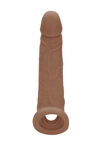 RealRock Penis Sleeve Realistic 9" Extension Tan Skin Cock Sheath Length Girth