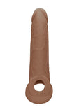 RealRock Penis Sleeve Realistic 9" Extension Tan Skin Cock Sheath Length Girth