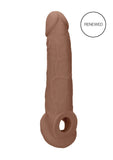 RealRock Penis Sleeve Realistic 9" Extension Tan Skin Cock Sheath Length Girth