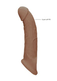 RealRock Penis Sleeve Realistic 9" Extension Tan Skin Cock Sheath Length Girth