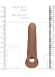 RealRock Penis Sleeve Realistic 9" Extension Tan Skin Cock Sheath Length Girth