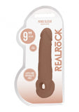 RealRock Penis Sleeve Realistic 9" Extension Tan Skin Cock Sheath Length Girth