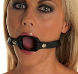 Rimba Black Leather O-Ring Mouth Gag Bondage Gear BDSM Fetish Wear