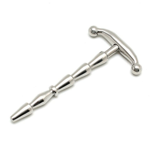 Rimba Bondage Play Ribbed Urethral Stick Steel Cock Pin Plug CBT Fetish
