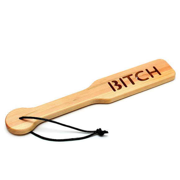 Rimba Wooden Bitch Paddle Spank Toy Imprint Kinky BDSM Fetish Gear