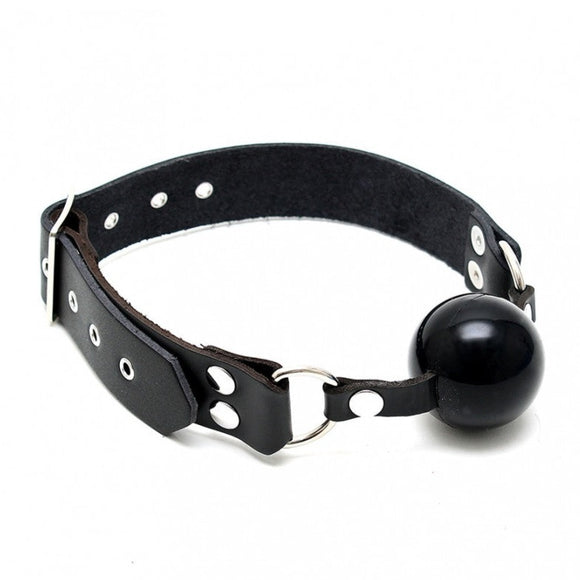 Rimba Silicone Ball Mouth Gag Genuine Leather Strap Bondage Gear BDSM Fetish Wear