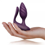 Rocks Off Cocktail Couples Anal Vibrator Purple Remote Control Butt Plug Sex Toy