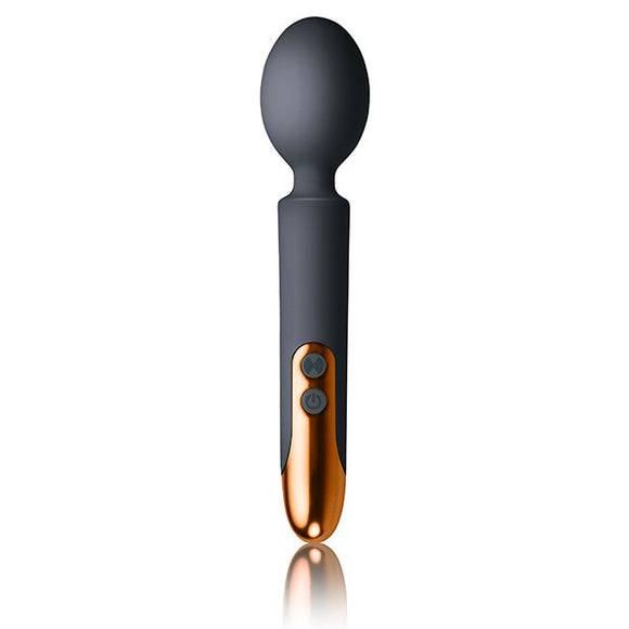 Rocks Off Oriel Play Mini Magic Wand Massager Vibrator Chic Black Gold Sex Toy