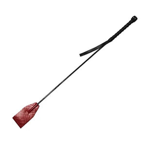 Rouge Burgundy Anaconda Snake Skin Leather Riding Crop Whip BDSM Fetish Play