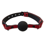 Rouge Garments Burgundy Anaconda Leather Snake Print Ball Gag BDSM Bondage Play