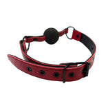 Rouge Garments Burgundy Anaconda Leather Snake Print Ball Gag BDSM Bondage Play