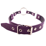 Rouge Purple Leather O-Ring Mouth Gag Goth Bondage Play BDSM Dribble Fetish Gear