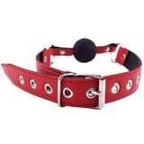 Rouge Red Leather Rubber Ball Mouth Gag Goth Bondage Play BDSM Dribble Fetish
