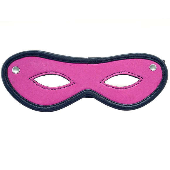 Rouge Open Eye Mask Sexy Pink Leather Elastic Strap Role Play Fetish Fun Bondage