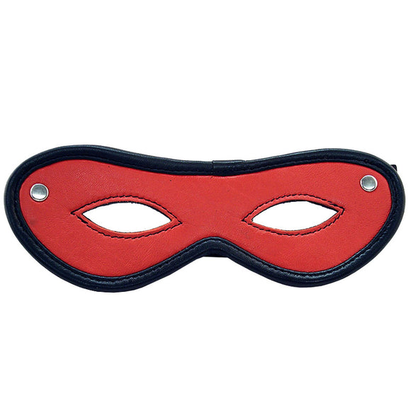 Rouge Open Eye Mask Sexy Red Leather Elastic Strap Role Play Fetish Fun Bondage