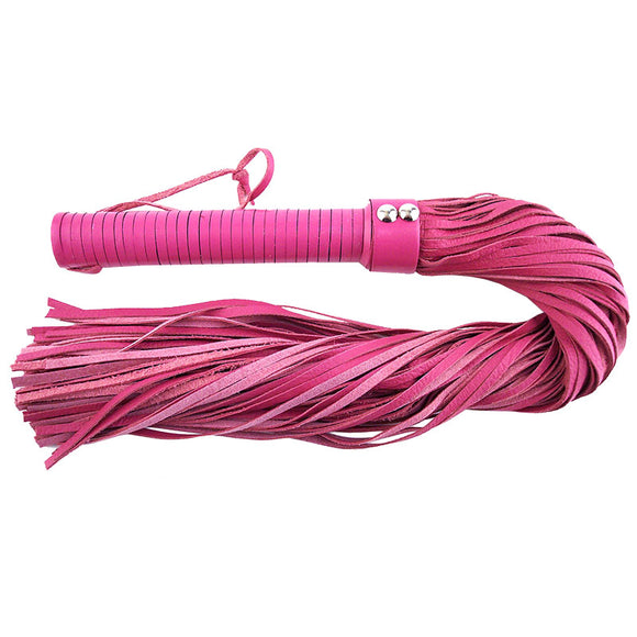 Rouge Pink Suede Leather Flogger Erotic Whip Kinky BDSM Naughty Fetish Toy