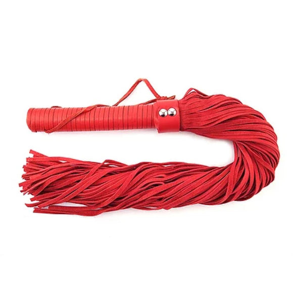 Rouge Red Suede Leather Flogger Erotic Whip Kinky BDSM Naughty Spank Fetish Toy