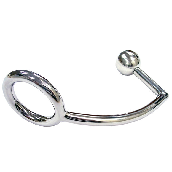 Rouge Stainless Steel Cock Ring and Anal Probe Mens Metal Butt Plug Solid Erection