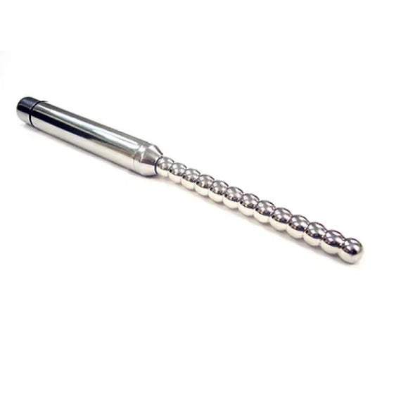 Rouge Stainless Steel Vibrating Sound Ribbed Urethral Probe CBT Fetish Sex Toy