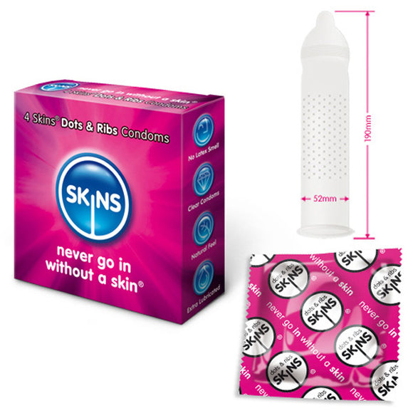 Skins Condoms Dots & Ribs 4pk