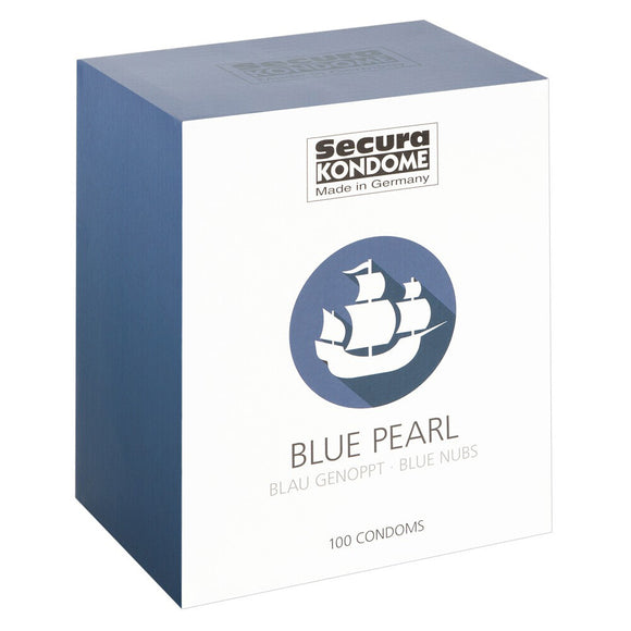 Secura Kondome Blue Pearl Condoms 100 Pack Ribbed Silicone Lubricated