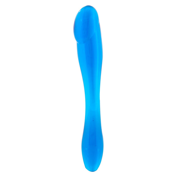 Seven Creations EX Penis Anal Probe Clear Blue Jelly Double Ended Tapered Dildo Wand Sex Toy