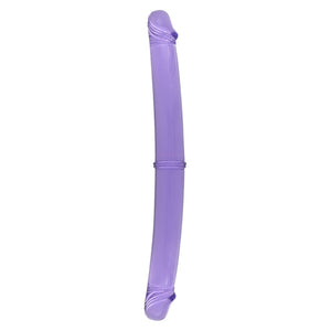 Seven Creations Twinzer 12" Double Ended Dong Soft Purple Jelly Two Head Penis Tips Dildo DP Sex Toy