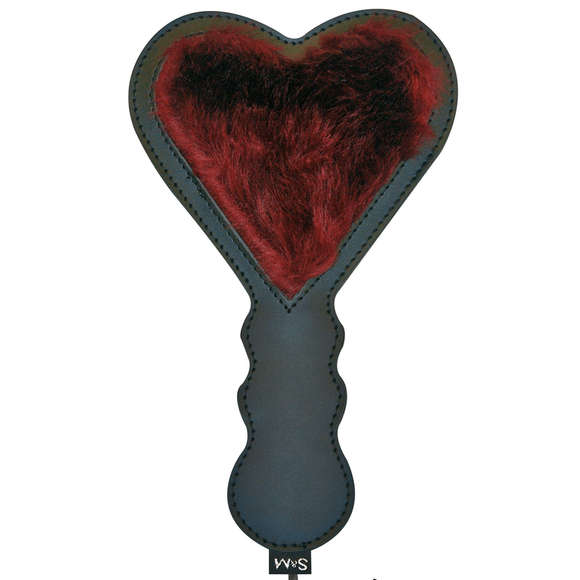 Sportsheets Sex & Mischief Enchanted Heart Spanking Paddle Vegan Fur Faux Leather BDSM Play