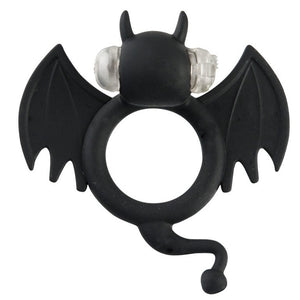 Bad Bat Vibrating Cock Ring Bullet Penis Erection Band Goth Couples Sex Toy