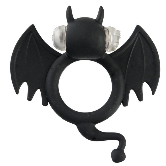 Bad Bat Vibrating Cock Ring Bullet Penis Erection Band Goth Couples Sex Toy