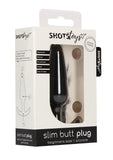 Shots Slim Black Butt Plug Soft Silicone Handle Beginners Size Small Anal Starter Toy