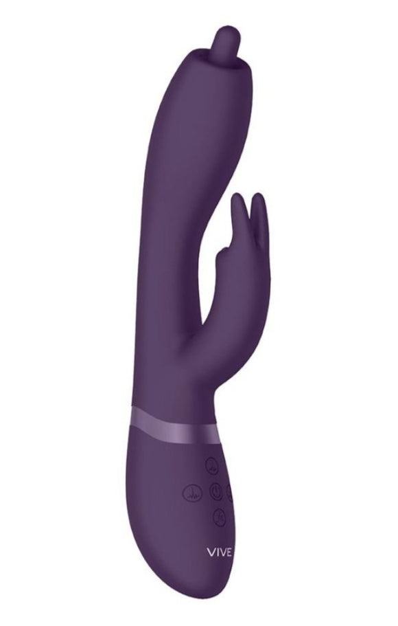 Vive Nilo Pinpoint Rotating G-Spot Rabbit Vibrator Purple Bunny Clitoral Sex Toy