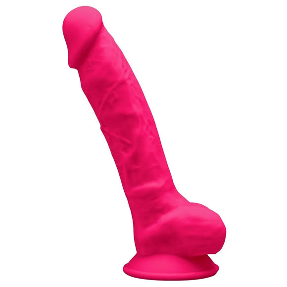 SilexD Premium Pink Memory Silicone 7 Inch Dildo Realistic Dual Density Penis Thermal Play Sex Toy