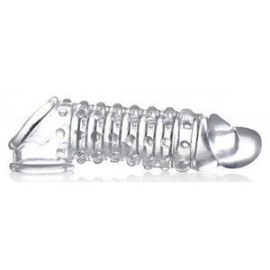 Size Matters 1.5" Penis Enhancer Sleeve Clear Ribbed Cock Sheath Length Extension