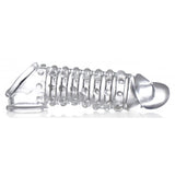 Size Matters 1.5" Penis Enhancer Sleeve Clear Ribbed Cock Sheath Length Extension