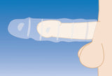 Size Matters 3" Clear Penis Enhancer Sleeve Extra Length Cock Sheath