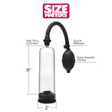 Size Matters Beginner Penis Pump Vacuum Suction Erection Enlarger Length Girth Extender