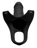 Size Matters Hollow 6" Black Silicone Strap-On Dildo Harness Real Penis Cum Tip