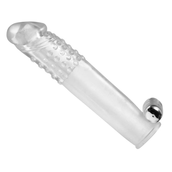 Size Matters Clear Sensations Vibro Penis Sleeve Extra Girth Length Extension Vibrating Cock Sheath