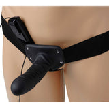 Size Matters Deluxe Vibro Erection Assist Hollow Strap-On Black Penis Dildo Harness